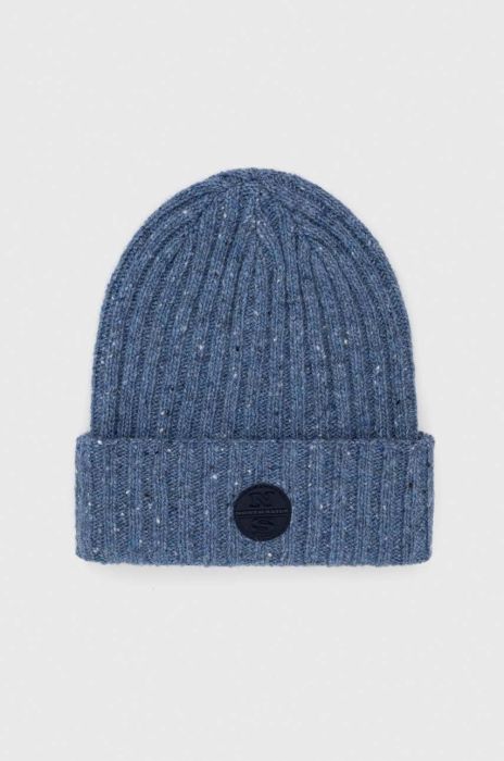 Вовняна шапка North Sails вовна колір блакитний