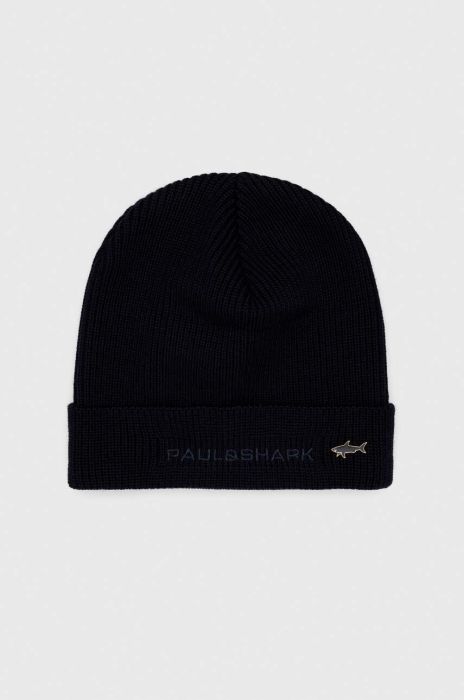 Вовняна шапка Paul&Shark колір синій вовна (3365939) Вовняна шапка Paul&Shark колір синій вовна (3365939)