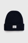 Шапка з домішкою вовни Pepe Jeans Griffin колір синій з товстого трикотажу Шапка з домішкою вовни Pepe Jeans Griffin колір синій з товстого трикотажу