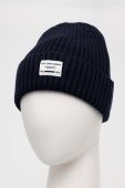Шапка з домішкою вовни Pepe Jeans Griffin колір синій з товстого трикотажу