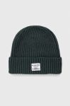 Шапка з домішкою вовни Pepe Jeans колір зелений з тонкого трикотажу Шапка з домішкою вовни Pepe Jeans колір зелений з тонкого трикотажу