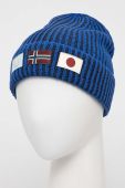 Шапка Napapijri з товстого трикотажу колір блакитний (3617540)