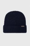 Шапка Napapijri колір синій з товстого трикотажу Шапка Napapijri колір синій з товстого трикотажу