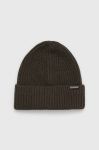 Шапка Napapijri колір зелений з товстого трикотажу Шапка Napapijri колір зелений з товстого трикотажу