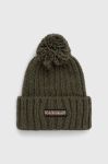 Шапка з домішкою вовни Napapijri колір зелений з товстого трикотажу (3553814) Шапка з домішкою вовни Napapijri колір зелений з товстого трикотажу (3553814)