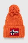 Шапка з домішкою вовни Napapijri колір помаранчевий з товстого трикотажу (3553816) Шапка з домішкою вовни Napapijri колір помаранчевий з товстого трикотажу (3553816)