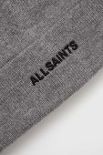 Шапка з домішкою вовни AllSaints колір сірий з товстого трикотажу (3686306) Шапка з домішкою вовни AllSaints колір сірий з товстого трикотажу (3686306)