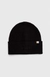 Шапка з домішкою вовни BOSS колір чорний з тонкого трикотажу (3650567) Шапка з домішкою вовни BOSS колір чорний з тонкого трикотажу (3650567)