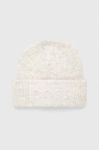 Вовняна шапка BOSS колір білий з товстого трикотажу вовна Вовняна шапка BOSS колір білий з товстого трикотажу вовна