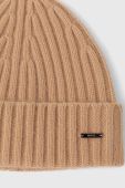 Кашемірова шапка BOSS x FTC колір бежевий з товстого трикотажу вовна Кашемірова шапка BOSS x FTC колір бежевий з товстого трикотажу вовна