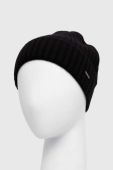 Кашемірова шапка BOSS x FTC колір чорний з товстого трикотажу вовна Кашемірова шапка BOSS x FTC колір чорний з товстого трикотажу вовна