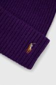 Вовняна шапка Polo Ralph Lauren колір фіолетовий з тонкого трикотажу вовна (3550304) Вовняна шапка Polo Ralph Lauren колір фіолетовий з тонкого трикотажу вовна (3550304)