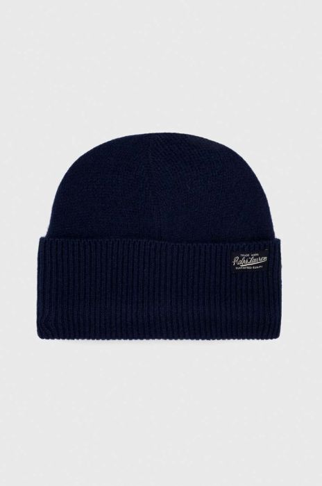 Вовняна шапка Polo Ralph Lauren колір синій з тонкого трикотажу вовна (3550305) Вовняна шапка Polo Ralph Lauren колір синій з тонкого трикотажу вовна (3550305)