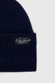 Вовняна шапка Polo Ralph Lauren колір синій з тонкого трикотажу вовна (3550305) Вовняна шапка Polo Ralph Lauren колір синій з тонкого трикотажу вовна (3550305)