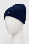Шапка та шарф з домішкою кашеміру Tommy Hilfiger колір синій Шапка та шарф з домішкою кашеміру Tommy Hilfiger колір синій
