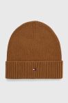 Шапка з домішкою кашеміру Tommy Hilfiger колір коричневий з тонкого трикотажу (3419550) Шапка з домішкою кашеміру Tommy Hilfiger колір коричневий з тонкого трикотажу (3419550)