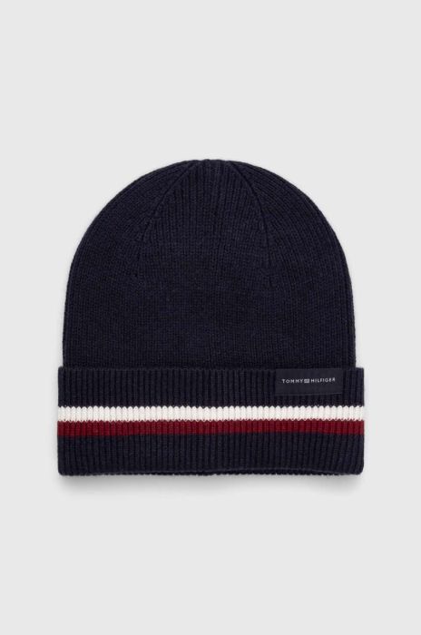 Шапка з домішкою вовни Tommy Hilfiger колір синій (3441863)