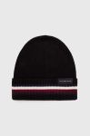 Шапка з домішкою вовни Tommy Hilfiger колір чорний (3441862) Шапка з домішкою вовни Tommy Hilfiger колір чорний (3441862)
