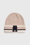 Шапка з домішкою кашеміру Tommy Hilfiger колір бежевий з тонкого трикотажу (3519844) Шапка з домішкою кашеміру Tommy Hilfiger колір бежевий з тонкого трикотажу (3519844)