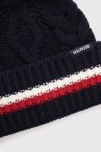Шапка з домішкою вовни Tommy Hilfiger колір синій з товстого трикотажу (3424105)