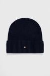 Кашемірова шапка Tommy Hilfiger колір синій з тонкого трикотажу вовна (3597597) Кашемірова шапка Tommy Hilfiger колір синій з тонкого трикотажу вовна (3597597)