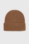 Кашемірова шапка Tommy Hilfiger колір коричневий з тонкого трикотажу вовна (3597598) Кашемірова шапка Tommy Hilfiger колір коричневий з тонкого трикотажу вовна (3597598)