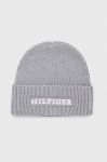 Шапка з домішкою вовни Tommy Hilfiger колір сірий (3546420) Шапка з домішкою вовни Tommy Hilfiger колір сірий (3546420)