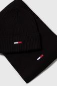 Шапка і шарф Tommy Jeans колір чорний (3519845) Шапка і шарф Tommy Jeans колір чорний (3519845)