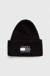 Шапка Tommy Jeans колір чорний з товстого трикотажу (3546424) Шапка Tommy Jeans колір чорний з товстого трикотажу (3546424)