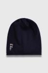 Вовняна шапка Karl Lagerfeld колір синій з тонкого трикотажу вовна (3511681) Вовняна шапка Karl Lagerfeld колір синій з тонкого трикотажу вовна (3511681)