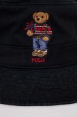 Бавовняний капелюх Polo Ralph Lauren колір чорний з бавовни