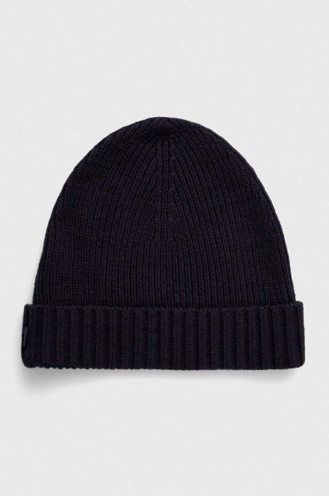 Вовняна шапка Joop! колір синій вовна (3500281)
