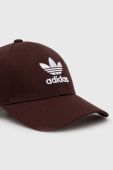 Бавовняна бейсболка adidas Originals колір коричневий з аплікацією (3621475)