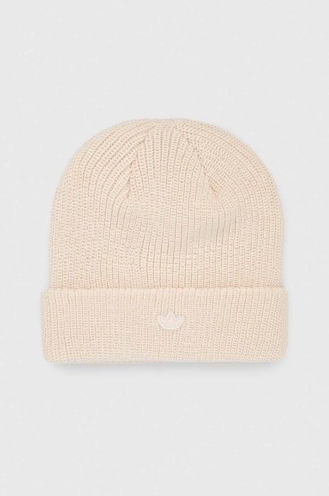 Шапка adidas Originals колір бежевий з тонкого трикотажу