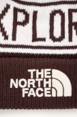 Шапка The North Face колір коричневий з товстого трикотажу (3559564) Шапка The North Face колір коричневий з товстого трикотажу (3559564)