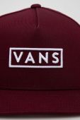 Бавовняна бейсболка Vans колір бордовий з аплікацією Бавовняна бейсболка Vans колір бордовий з аплікацією