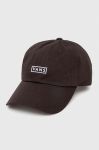 Бавовняна бейсболка Vans колір коричневий з принтом Бавовняна бейсболка Vans колір коричневий з принтом