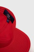 Бавовняна бейсболка La Martina колір червоний з аплікацією Бавовняна бейсболка La Martina колір червоний з аплікацією