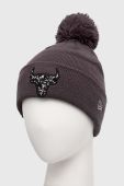 Шапка New Era колір сірий з товстого трикотажу CHICAGO BULLS