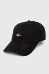 Бавовняна бейсболка Gant колір чорний з аплікацією (3372653) Бавовняна бейсболка Gant колір чорний з аплікацією (3372653)