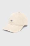 Бавовняна бейсболка Gant колір бежевий з аплікацією (3372658) Бавовняна бейсболка Gant колір бежевий з аплікацією (3372658)