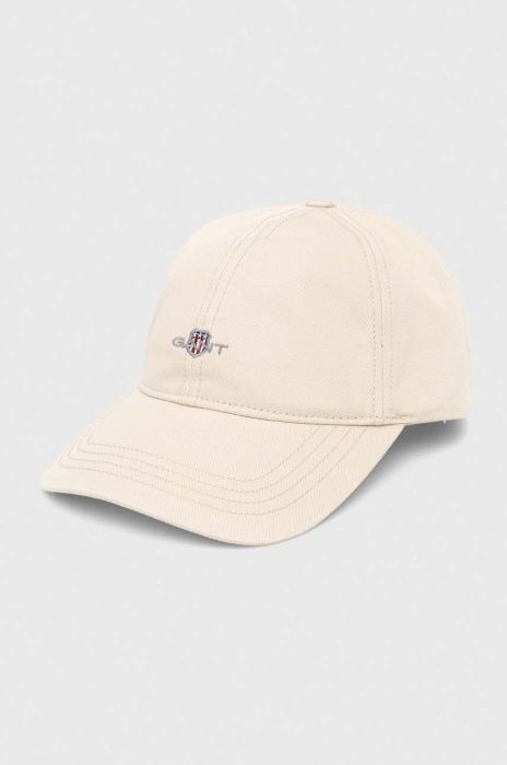 Бавовняна бейсболка Gant колір бежевий з аплікацією (3372658) Бавовняна бейсболка Gant колір бежевий з аплікацією (3372658)