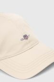 Бавовняна бейсболка Gant колір бежевий з аплікацією (3372658) Бавовняна бейсболка Gant колір бежевий з аплікацією (3372658)