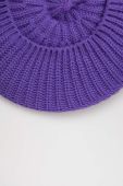 Вовняний берет United Colors of Benetton колір фіолетовий вовна