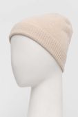 Шапка з домішкою вовни Sisley колір бежевий з тонкого трикотажу
