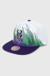 Бавовняна бейсболка Mitchell&Ness MILWAUKEE BUCKS колір білий візерунок Бавовняна бейсболка Mitchell&Ness MILWAUKEE BUCKS колір білий візерунок