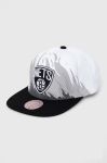 Бавовняна бейсболка Mitchell&Ness BROOKLYN NETS колір білий візерунок Бавовняна бейсболка Mitchell&Ness BROOKLYN NETS колір білий візерунок