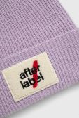 Вовняна шапка After Label колір фіолетовий вовна