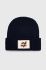 Вовняна шапка After Label колір синій вовна