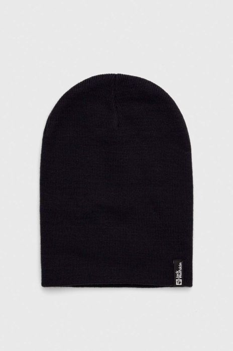 Шапка Jack Wolfskin колір синій з товстого трикотажу (3537677) Шапка Jack Wolfskin колір синій з товстого трикотажу (3537677)